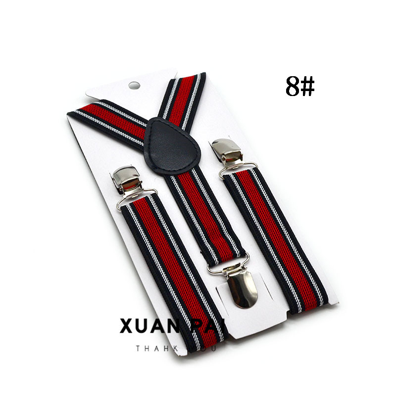 Picture of Children's 2.5cm Strap Clip Vintage Striped Series Boys and Girls Universal Suspender Belt Baby Autumn and Winter Pants Clip