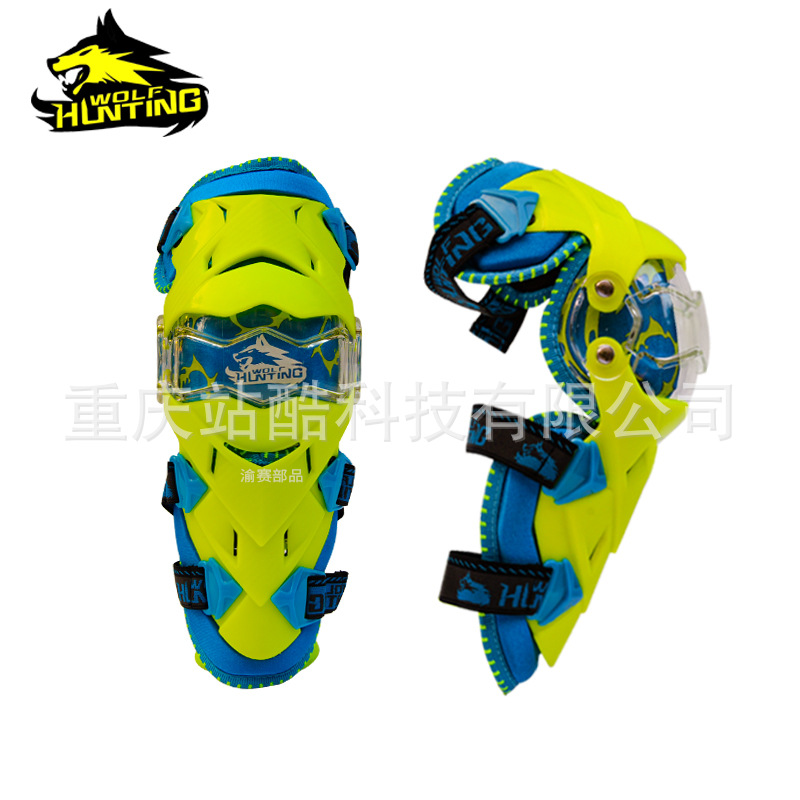 Hunter Wolf Kidsren's Off-Road Knee Pads Anti-Fall Men's Motorcycle Bmx Bicycle Cycling Protective Equipment Cycling Protective Gear