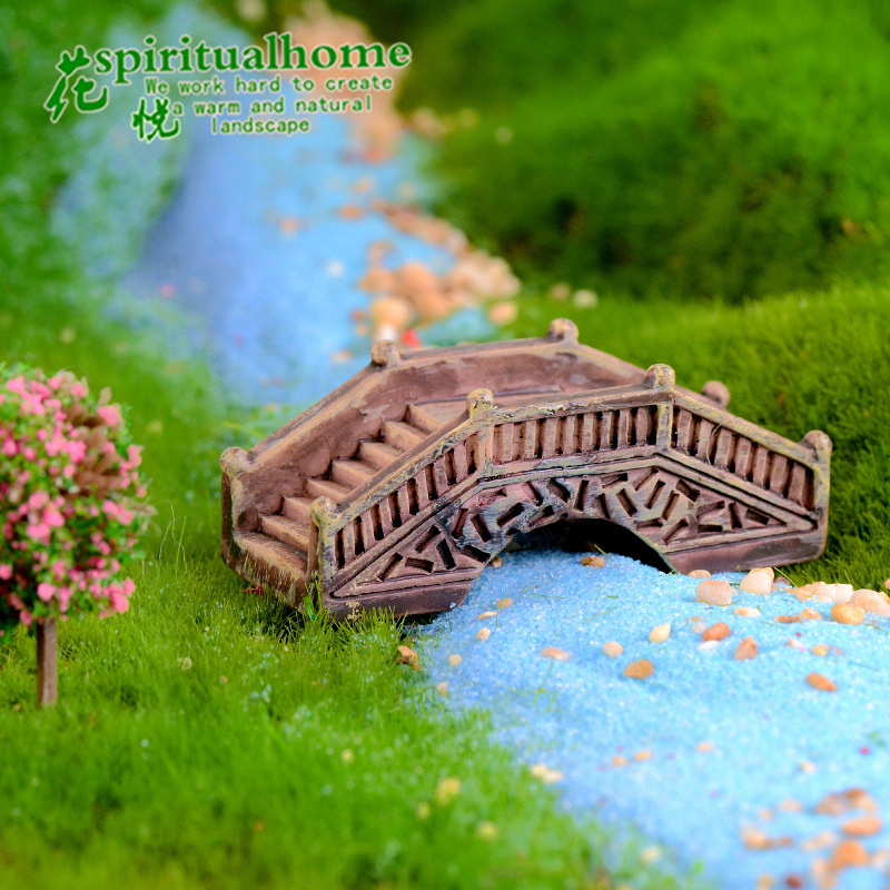 Picture of Micro Landscape Palace Style Bridge Small Bridge Water Simulation Stone Arch Bridge DIY Decorations Accessories Landscaping Small Ornaments