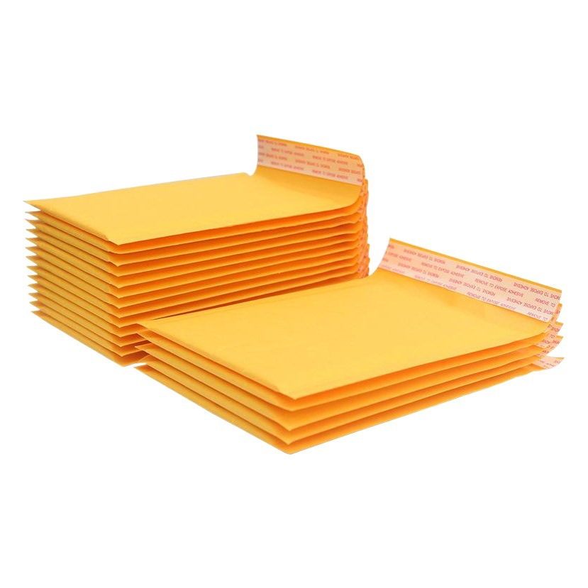 Yellow Kraft Paper Bubble Bag bubble envelope bag foam bag clothing e-commerce express bag shockproof thickened Bubble Bag