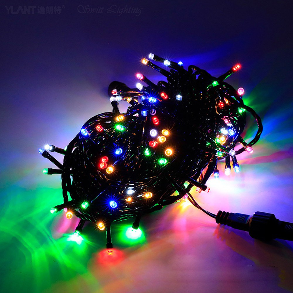 Picture of Source Factory 20m Black Wire with Flashing Led Lights Outdoor Waterproof Male and Female Plug Lighting Project Starry Sky String Lights