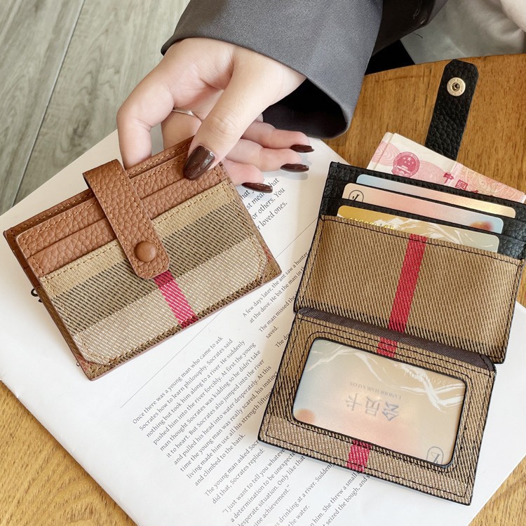Picture of Genuine Leather Driver's License Card Case 2024 New Hot-selling Stripe Stitching Storage ID Bag Ultra-thin Mini Card Case