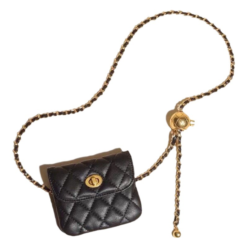 Retro small golden ball waist chain Women's waist bag small fragrance style with chain C home Net red belt bag middle and ancient waist seal messenger bag
