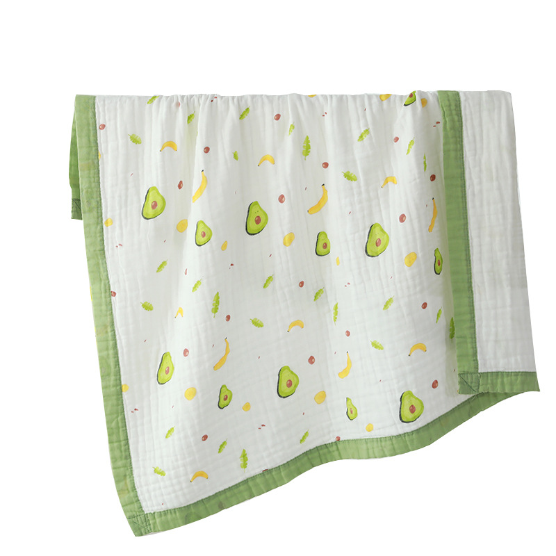 Picture of 6 layers of cotton gauze newborn wrapping towel bath towel wholesale printed wide side kindergarten children's blanket soft bath towel