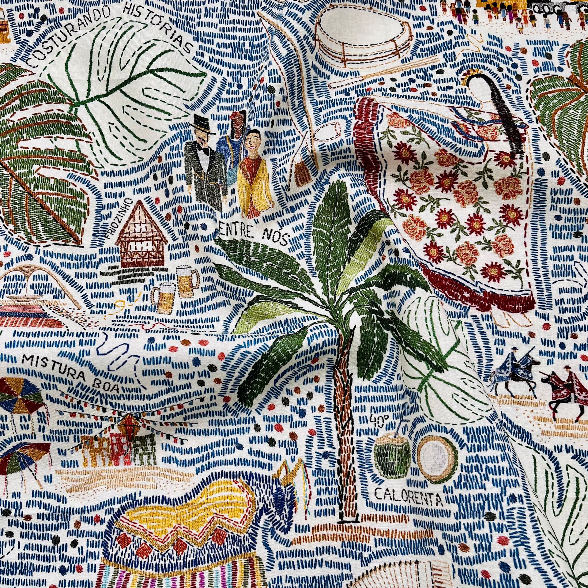 Picture of Cotton 60 digital printed fabric holiday style pattern bags home clothes dress shirt fabric