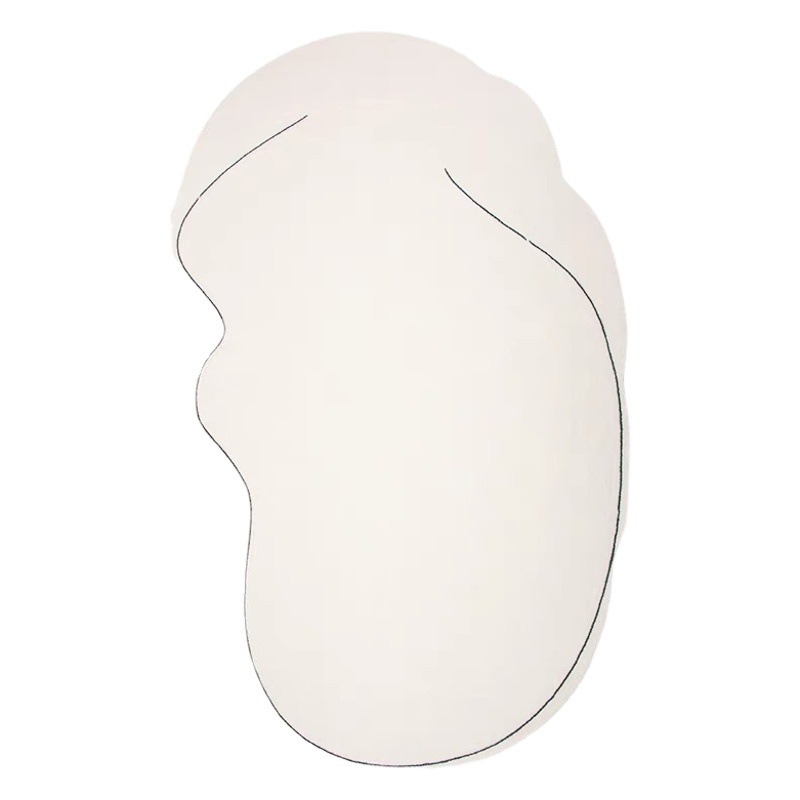 Cross-border Silent Japanese Style Minimalist White Cashmere Carpet Special-shaped Living Room Bedroom Bedside Mat Cloud Floor Mat