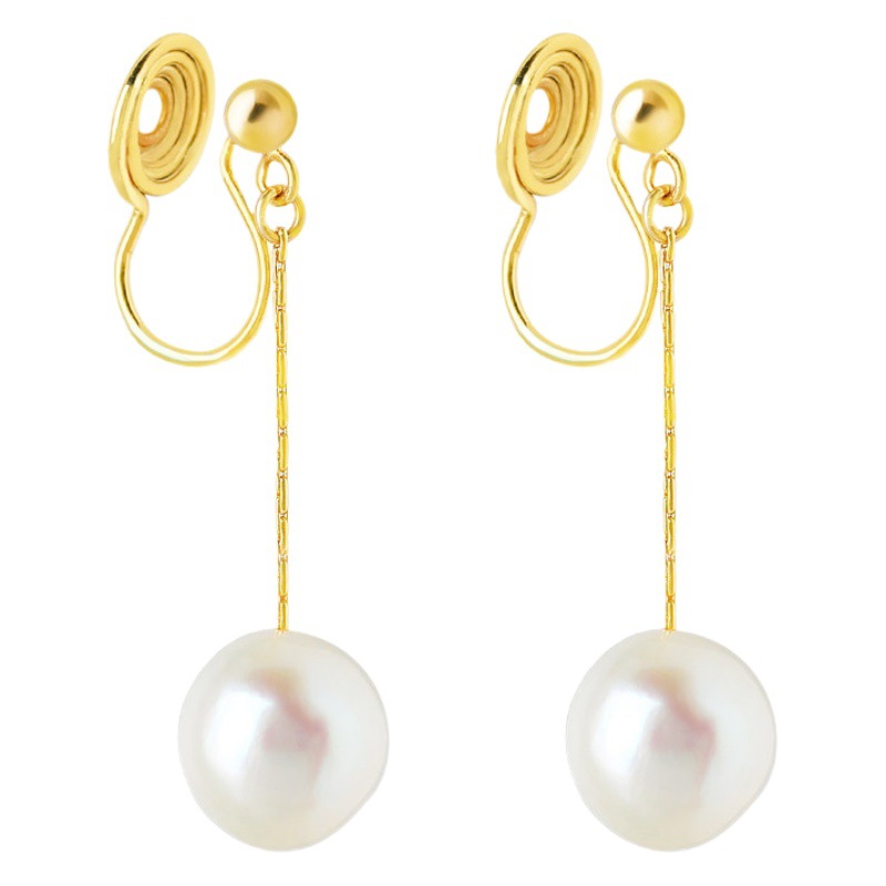 Baroque Irregular Freshwater Pearl Ear Clip Women's Cold Wind No Ear Holes Mosquito Incense Plate Earrings Tassel Ear Jewelry