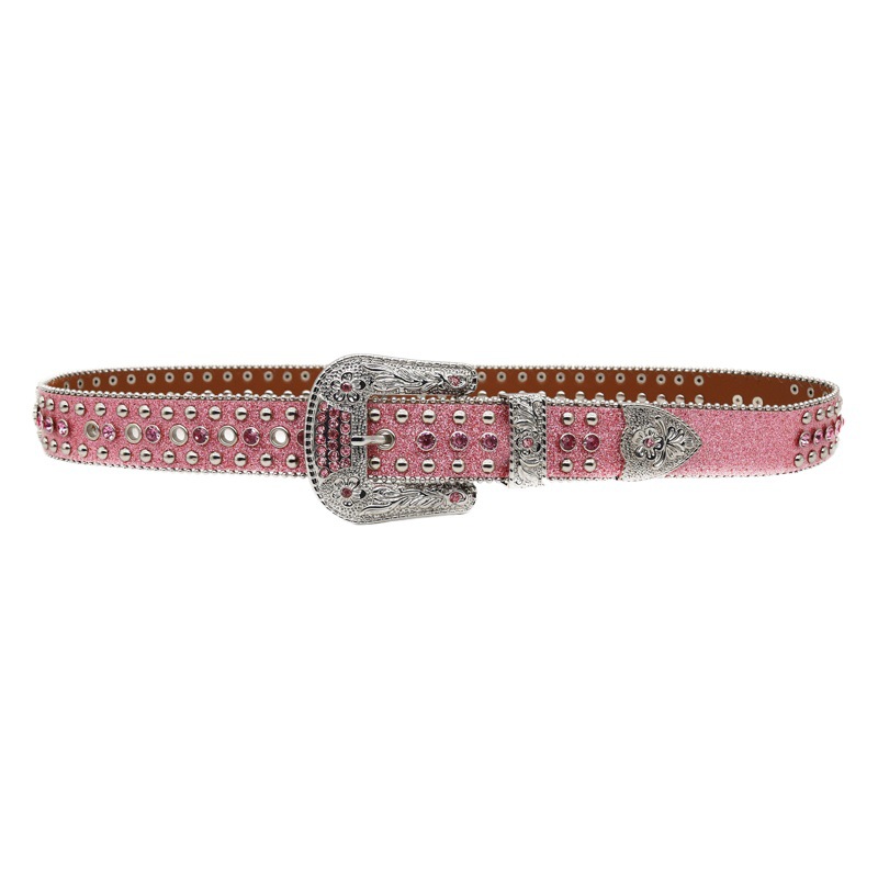 Decorative Belt Fashion Rhinestone Inlaid Thin Belt Women's Jeans All-match Ins Korean Style Skirt Jeans Belt