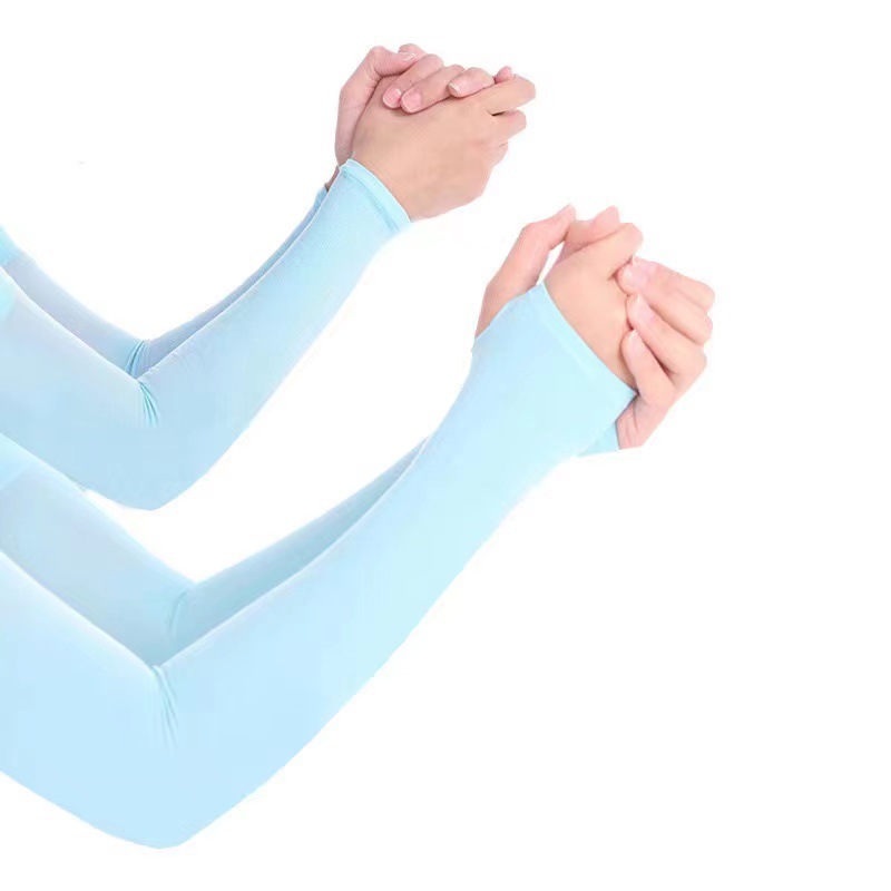 Picture of Ice Silk Sleeve Solid Color Light Plate Sun Protection Ice Sleeve Outdoor Riding UV Protection Summer Arm Long Arm Guard for Men and Women