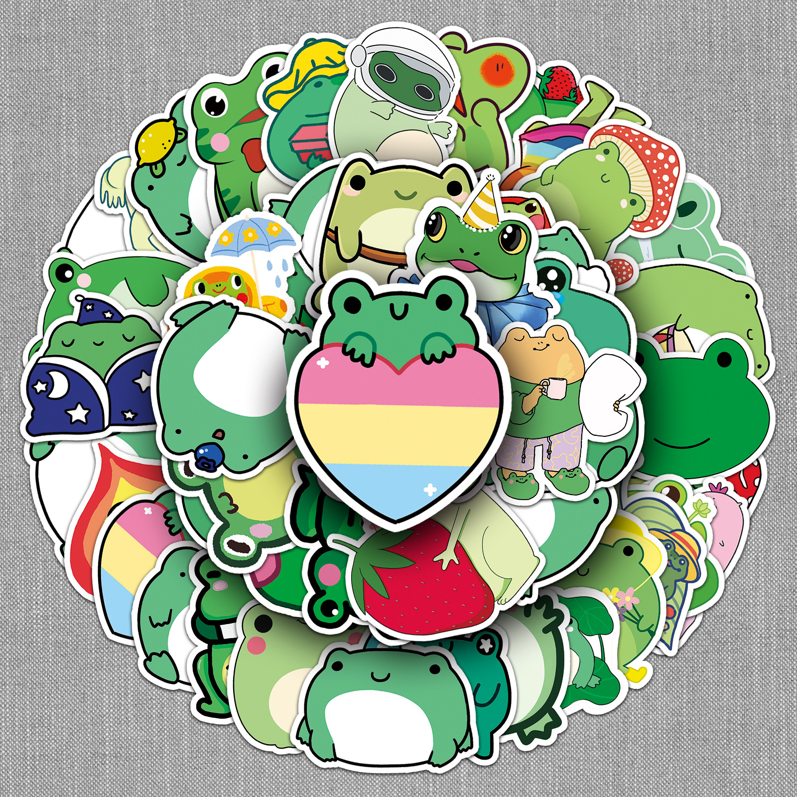 50 Frog Graffiti Stickers Personalized Cross-border Cartoon Animal Children DIY Mobile Phone Case Luggage Case Sticker Waterproof