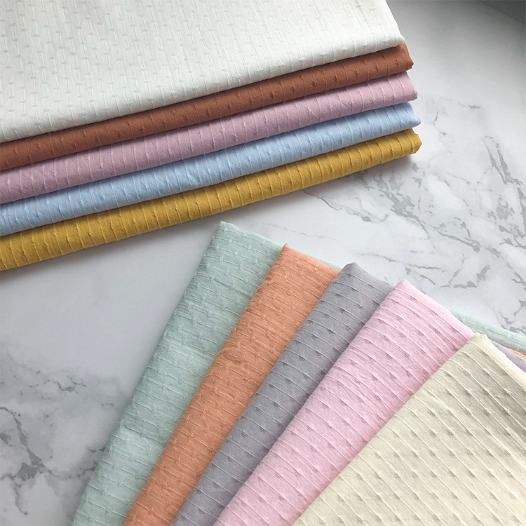 Jacquard cotton fabric straight cotton shirt clothing fabric spring and autumn dress solid color clothing fabric