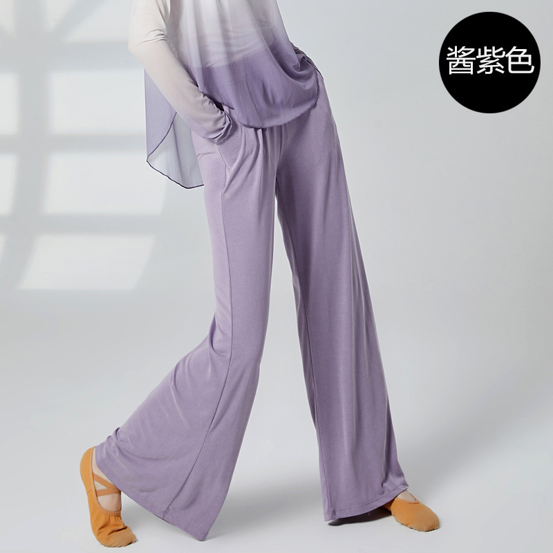 Picture of Dancing Pants Female Adult Training Pants Straight Leg Wide Leg Pants Classical Body Yoga Clothing Modern Dance High Waist Long Pants