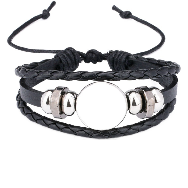 Heat transfer sublimation bracelet outer heat transfer blank DIY bracelet printing aluminum sheet woven cow leather jewelry accessories