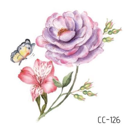 Picture of New waterproof flower tattoo stickers fashion small fresh face stickers fashion Photo Studio Art Stickers
