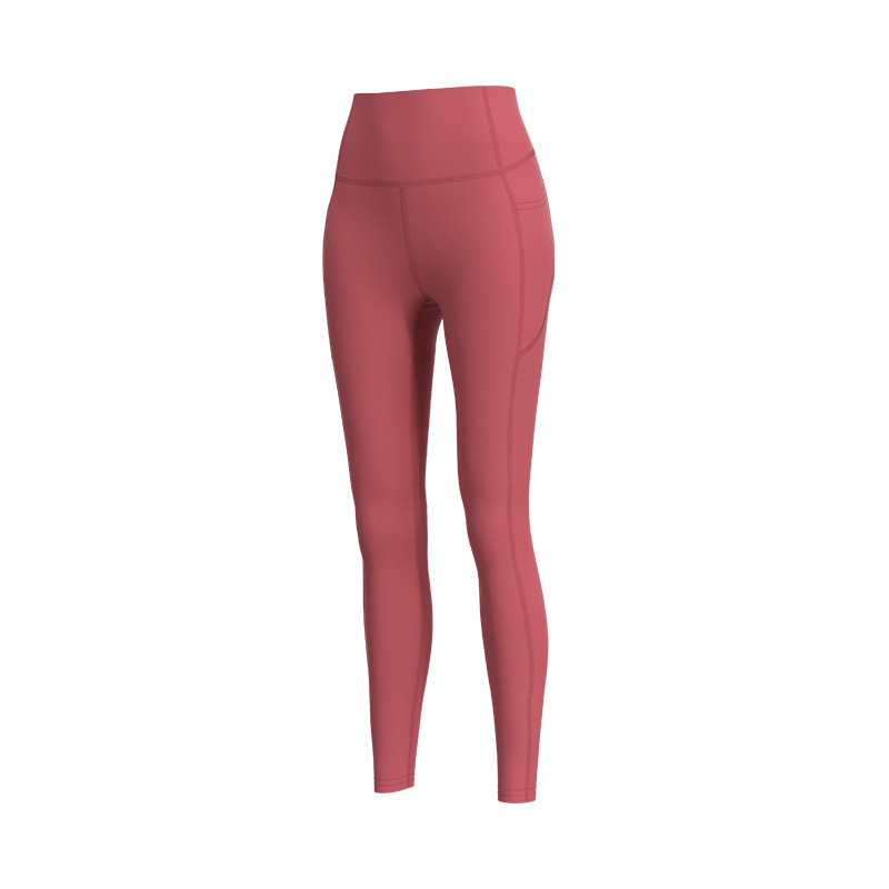Picture of Side Pocket Yoga Pants for Women Cross-Border Peach High-Waist Hip-Lifting Elastic Running Leggings Sports Fitness Tights