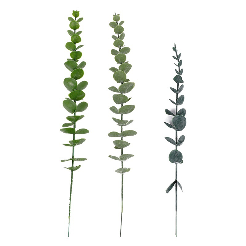 Picture of Cross-Border single eucalyptus leaf money leaf decoration wedding decoration simulation green plant artificial flower eucalyptus wholesale