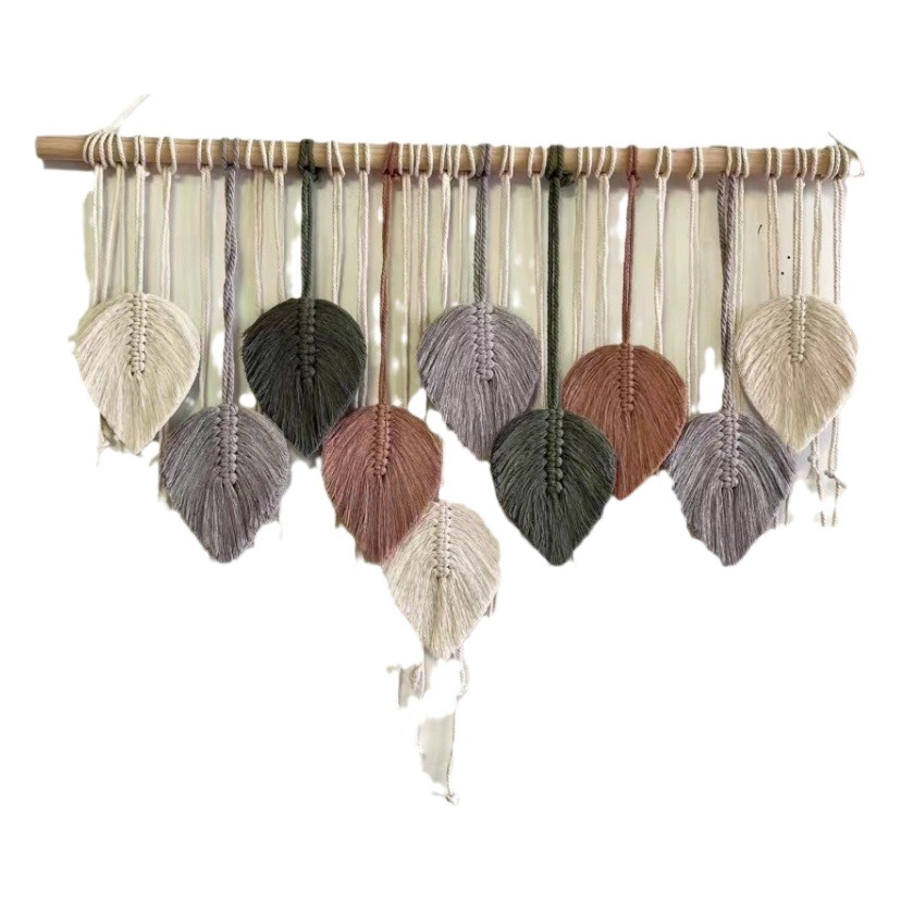 Cross-border Tapestry Hand-woven Leaf Tapestry Wall Pendant Homestay Living Room Decoration Background Wall Wall Decorative Tapestry
