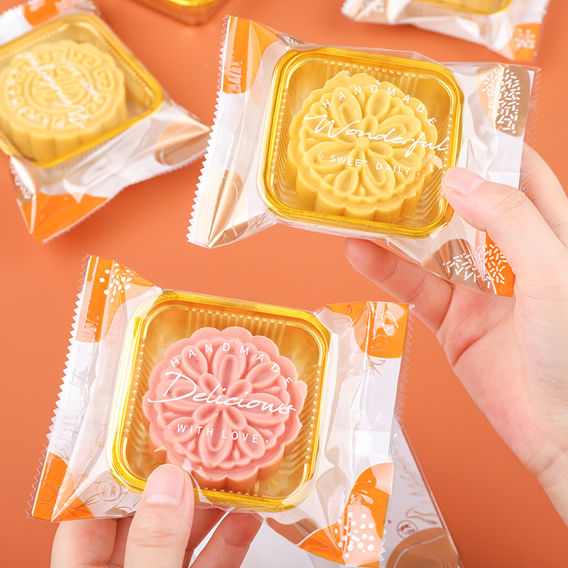 Mid-Autumn moon cake machine sealing bag new packaging bag 50g80g100g moon cake souffle packaging bag with moon cake holder