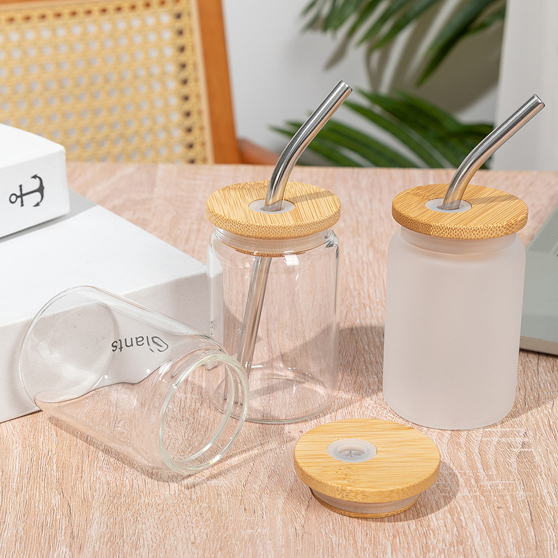 Picture of Amazon Clear Glass Small Wine Cup 3.5oz Bamboo Cover Cup Home Mini Liquor small size Can Beer Cup