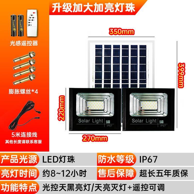 Picture of Solar lighting, courtyard light, automatic flood light when dark, home user exterior light, waterproof super bright induction street light