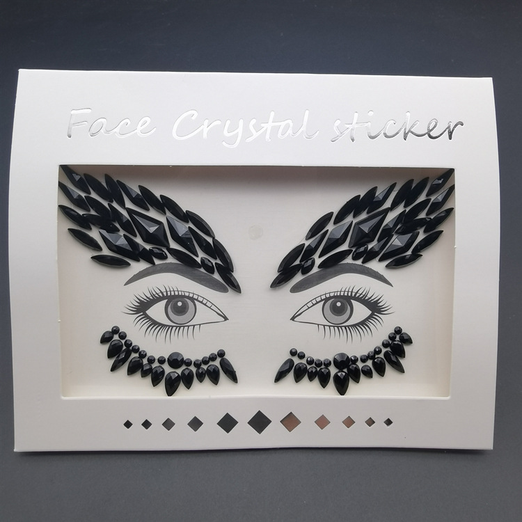Picture of Internet Celebrity DIY Face Stickers, Eyebrow Stickers, Acrylic Accessories, Colorfulful Forehead Decoration, Masquerade Face Rhinestone Stickers