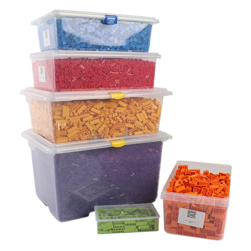 Wange PP material large capacity storage box plastic transparent frozen sealed storage box finishing building blocks packaging box