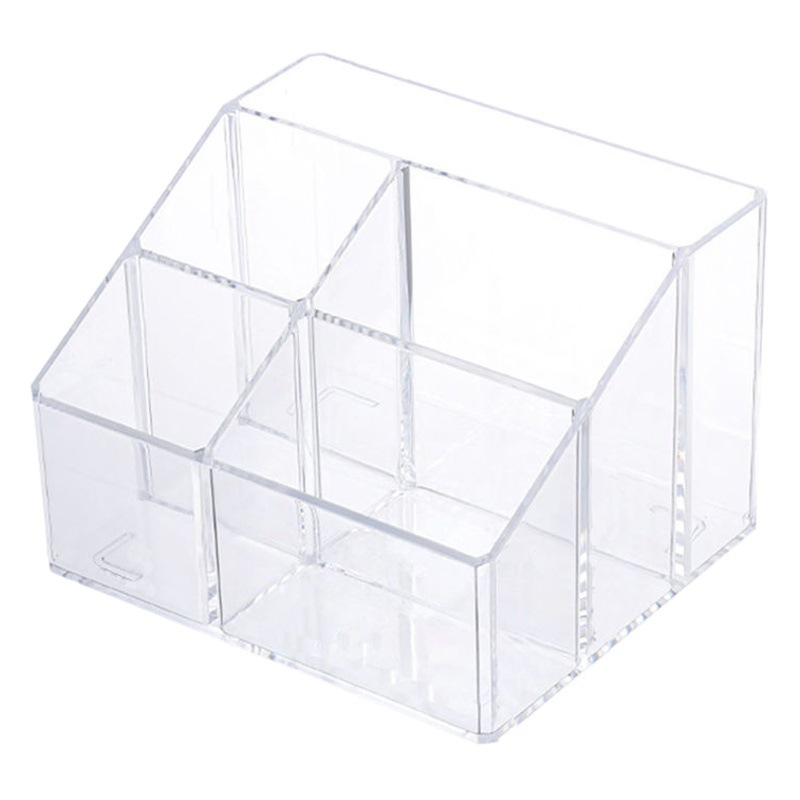 Acrylic Transparent Pen Conner Student Desk Storage Box Multi-grid Simple Multifunctional Storage Tube Desktop Fidelous Box