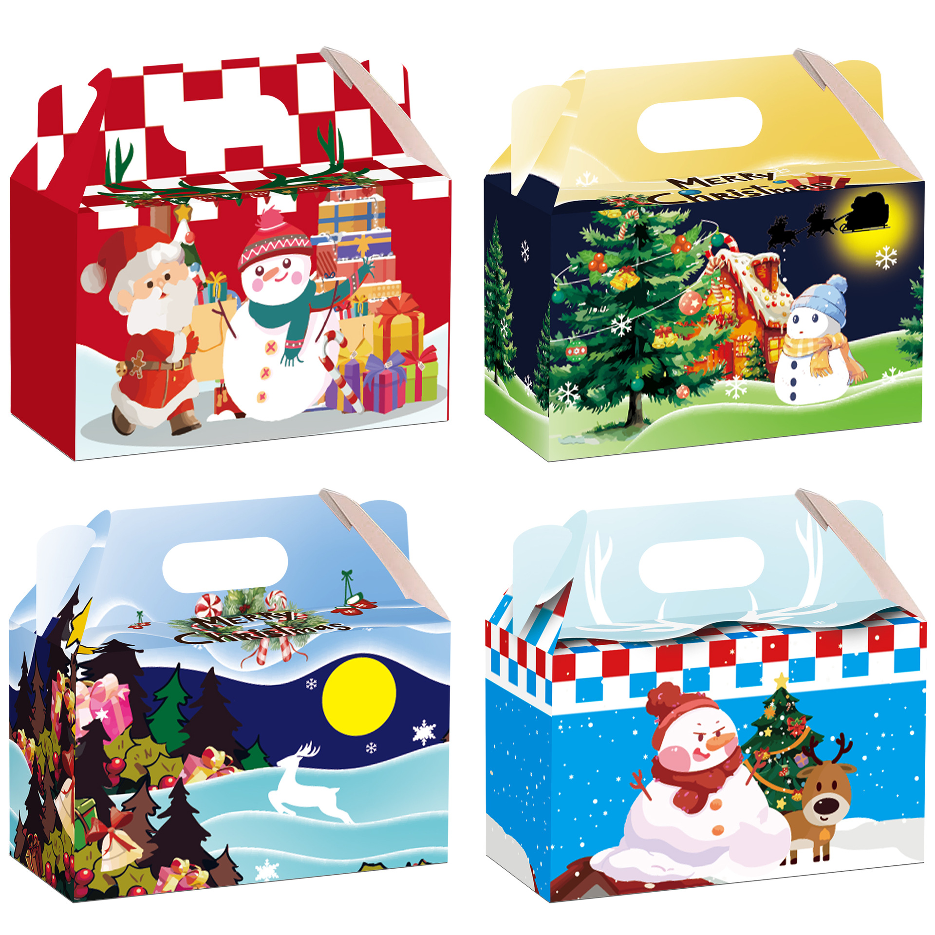 Amazon New Lovable Christmas Paper Box Birthday Gift Box Party Gift Box Small Gift Biscuit Paper Box
