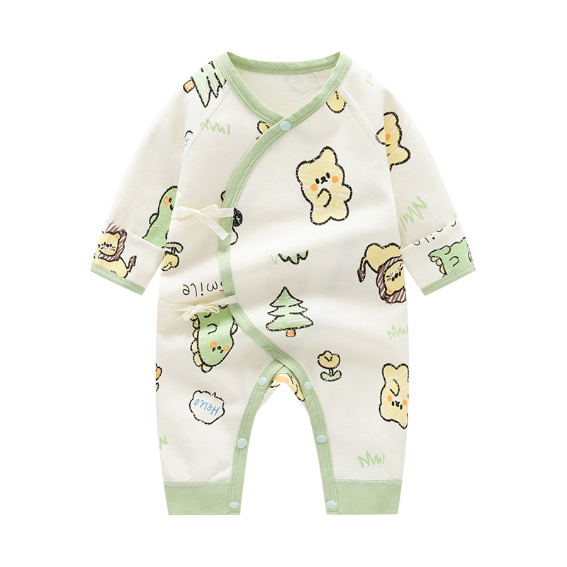 Picture of Autumn New Newborn Jumpsuit, Spring and Autum Baby Clothes, Double-Sided Pure Cotton Infant and Toddler Boneless Long-Sleeved Rompers