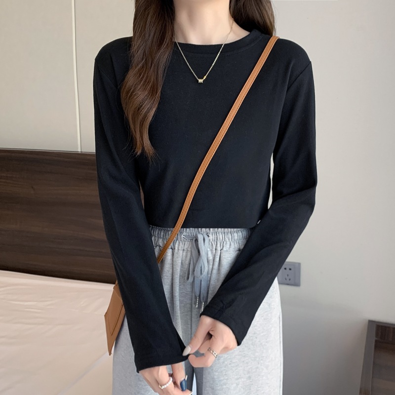 Picture of Derong Long-Sleeved Shirt for Women in Autumn and Winter New Style Fleece-Lined and Thickeneded Half Turtleneck Bottoming Shirt for Women with Western Style Top