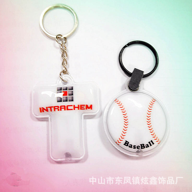 Factory custom LED light keychain key pendant keychain environmental protection PVC printing keychain with light