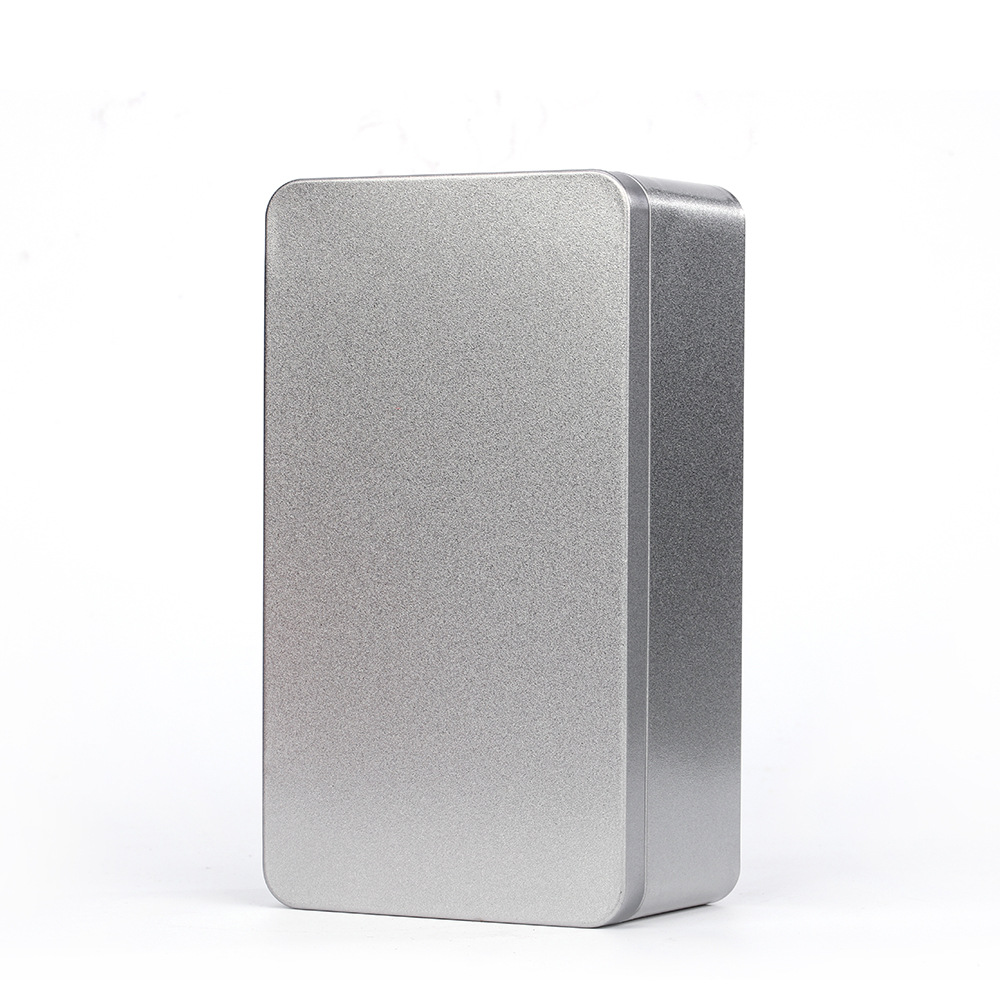 Picture of Iron Box Rectangular Cookie Biscuit Silver Tinplate Food Packaging Empty Box Iron Can Frosted Metal Gift Box