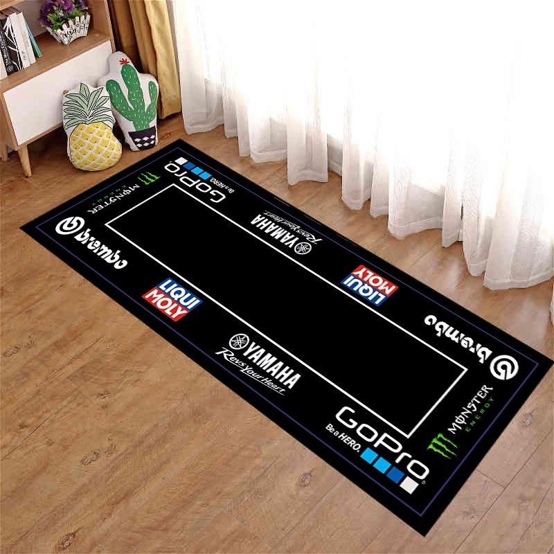 Picture of Motorcycle enthusiast carpet motorcycle display Harley Honda Ducati bedroom bedside blanket cross-border racing floor mat