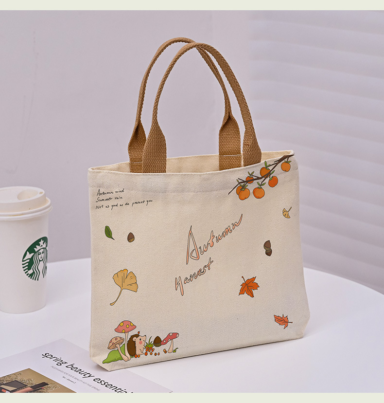 Picture of 2025 New Cute Cartoon Japanese Style Canvas Bag Tutorial Lunch Bag Manufacturer Wholesale Bag Women's Bag Handbag