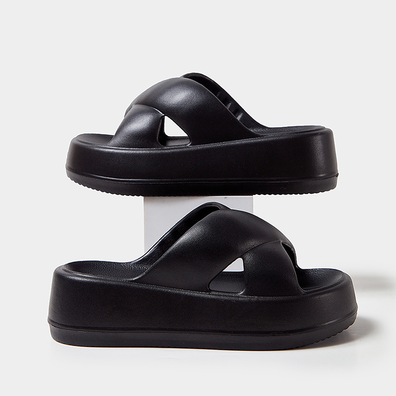 Summer thick-soled slippers Korean women's shoes shit feeling household slippers women's crossover indoor and outdoor soft-soled slippers wholesale