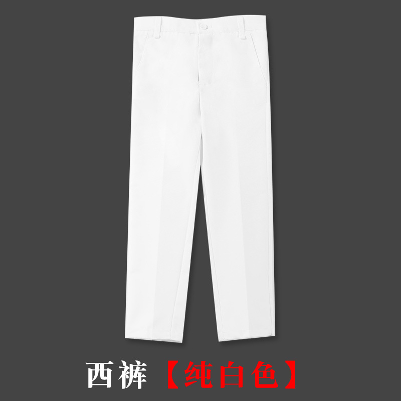 Picture of Children's Trousers Boys Black Suit Pants for Middle and Large Children and Primary School Pants White Trousers dark blue School Uniform Pants