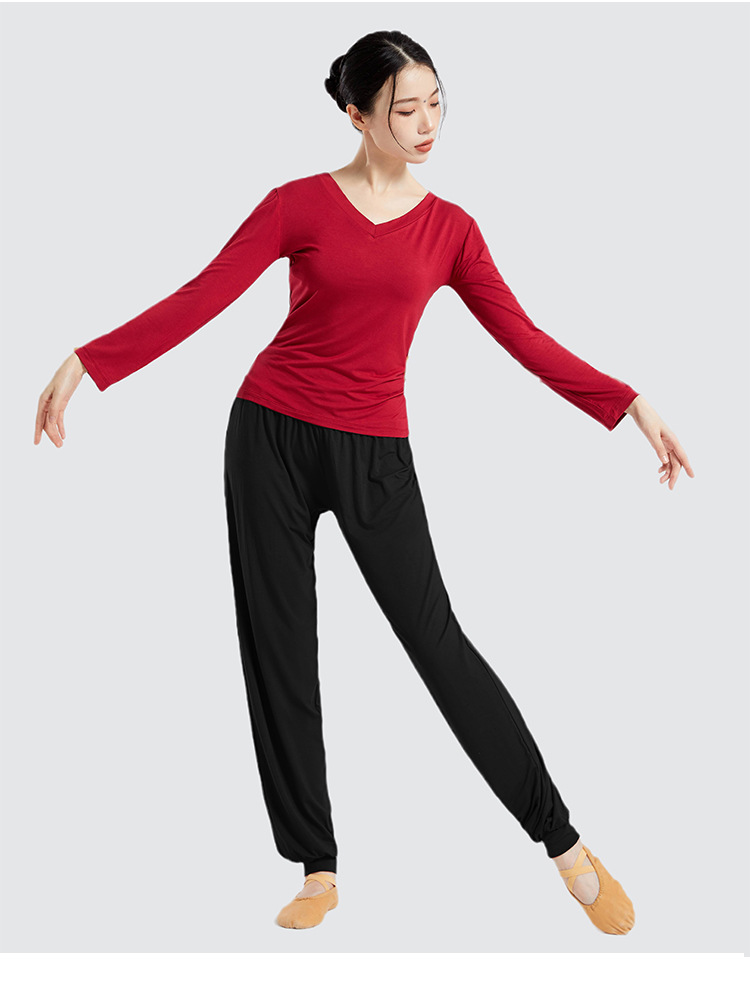 Picture of Yoga Clothing Women's New suit Women's Autumn and Winter Professional Body Training Clothing V-neck Modal Dance Women's Suit plus size