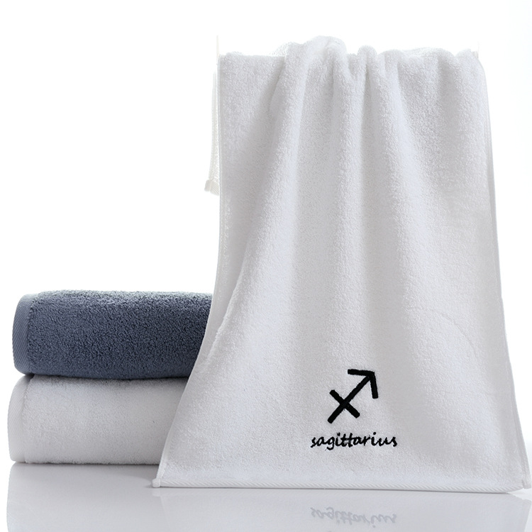 Picture of Pure Cotton Towel Creative Constellation Towel Couple Gift Thickeneded Sports Face Towel Pure Cotton Towel Embroidered Logo Soft
