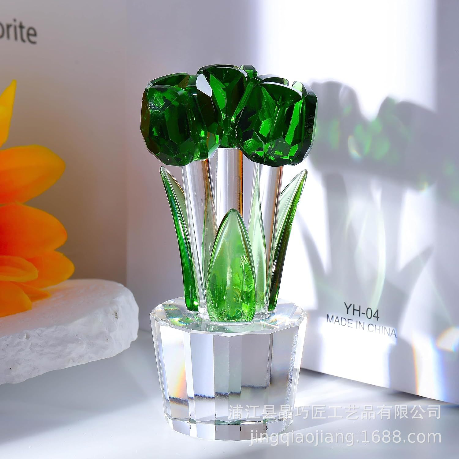 Picture of Cross-Border Best-Selling Tulip Crystal Crafts Ornaments Manufacturers Wholesale Home Living Room Desktop Flower Decoration
