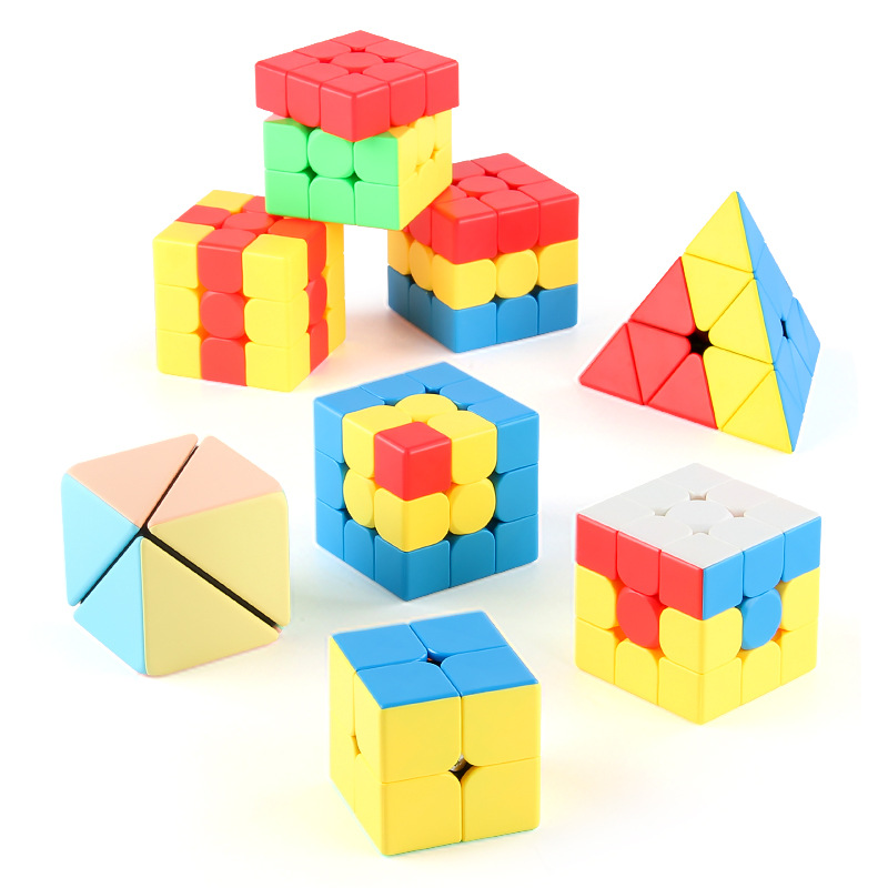 Picture of Magic domain teaching series 9cm big Rubik's cube smooth rotation third-order pyramid Rubik's cube solid color positive order Rubik's cube toy
