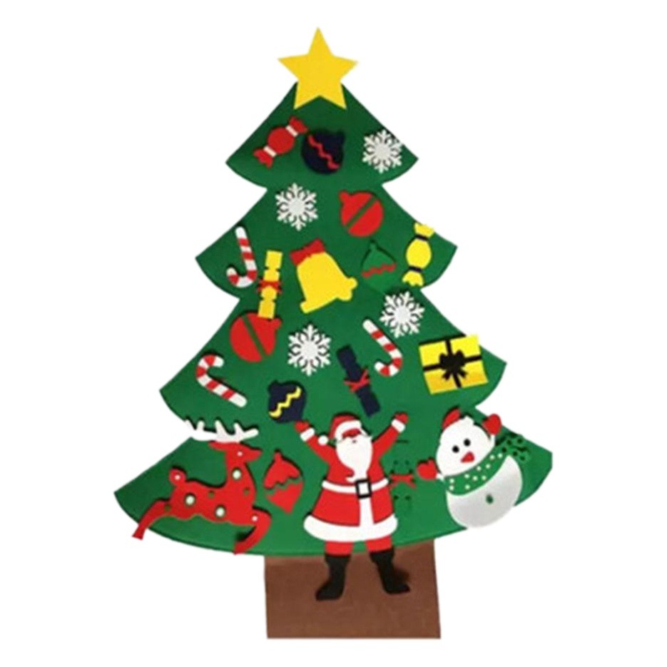 Cross-Border Felt Christmas Tree Children's DIY Christmas Decoration Wall Stickers Hanging Ornaments Handmade Toy Pendants Fast Delivery