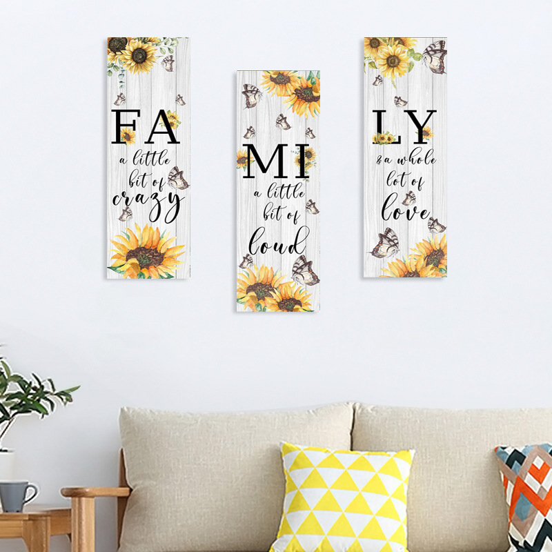 Sunflower Kitchen Wall Decoration Atmosphere Butterfly Gift Wall Decoration Home Wooden Sign Living Room Home Office
