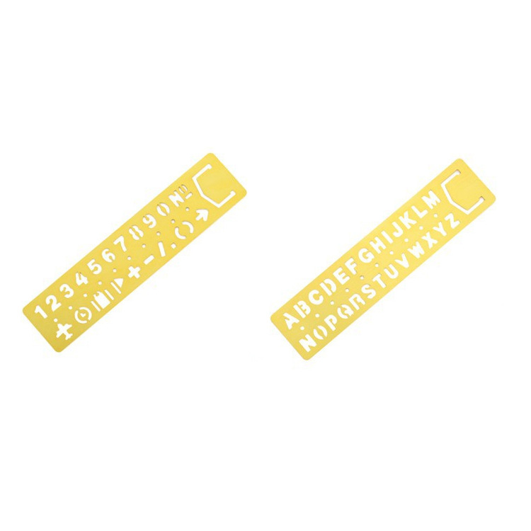Picture of Metal Bookmark Measuring Drawing Ruler Primary School Students Hollow Bookmark Multifunctional Alphanumeric Template Ruler