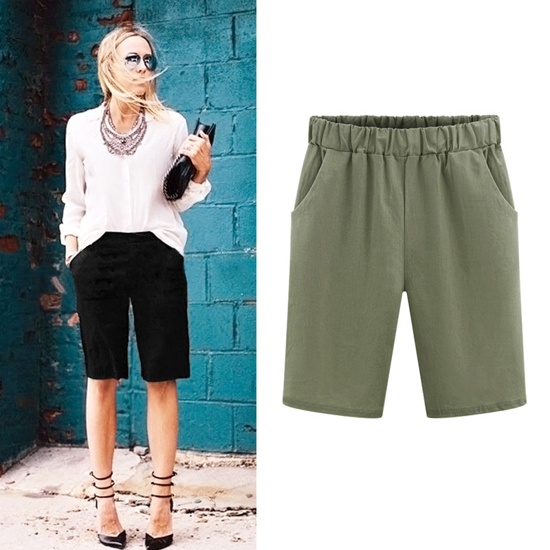 Picture of Plus Size Five-Quarter Pants Women's Summer Thin Mid-Pants 100kg Fat Sister Loose Harem Pants Plus Fat and Slimming Look Women's Pants