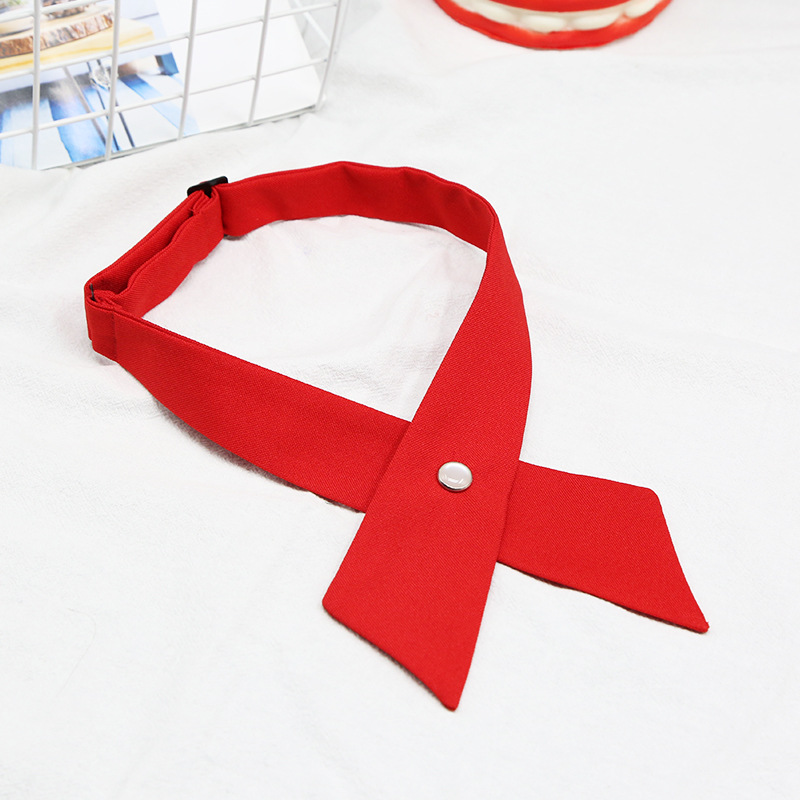 Picture of Japanese and Korean Casual Cross jk Cross Bow Tie Solid Color Printed Bow for Men and Women Professional Uniform Bow Tie Collar Flower