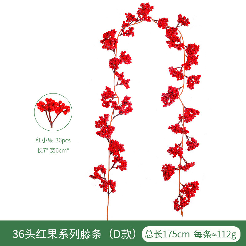 Picture of Artificial Christmas Red Fruit Berry Rattan Cross-border Christmas Atmosphere Decoration Home Decoration Christmas Red Fruit Rattan