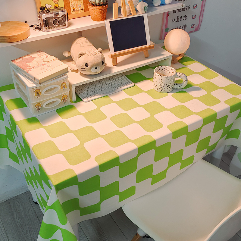 Picture of Checkerboard Tablecloth Ins Style Popular Photo Student Desk Dormitory Decoration Coffee Table Dustproof Picnic Stall Cloth