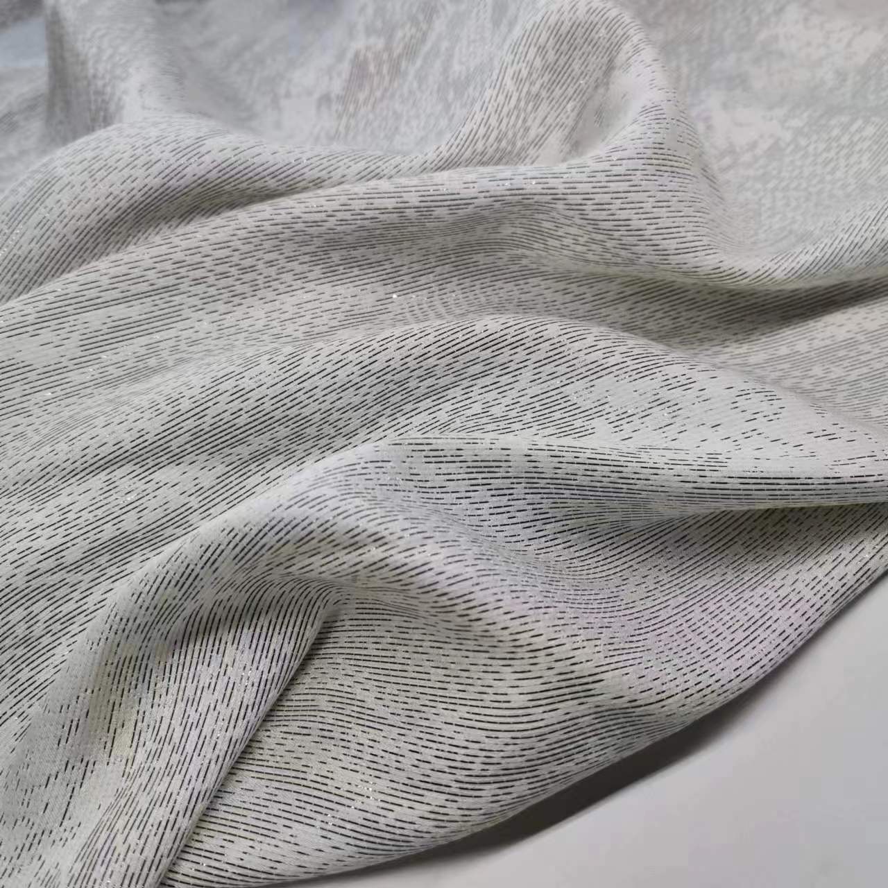 Picture of 17mm Silk and Rayon Blended Fabric with Black Shiny Shirt and Skirt Wide-Width Fabric