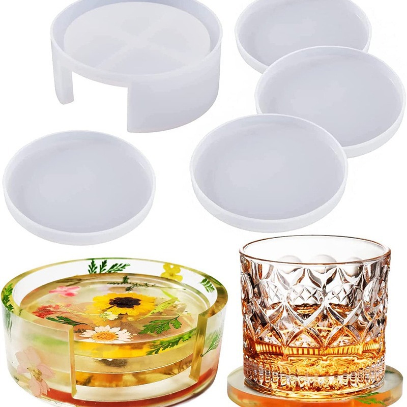 Picture of Strict selection of cross-border dedicated to drip plastic mold storage box mirror square round coasters suit handmade diy silicone