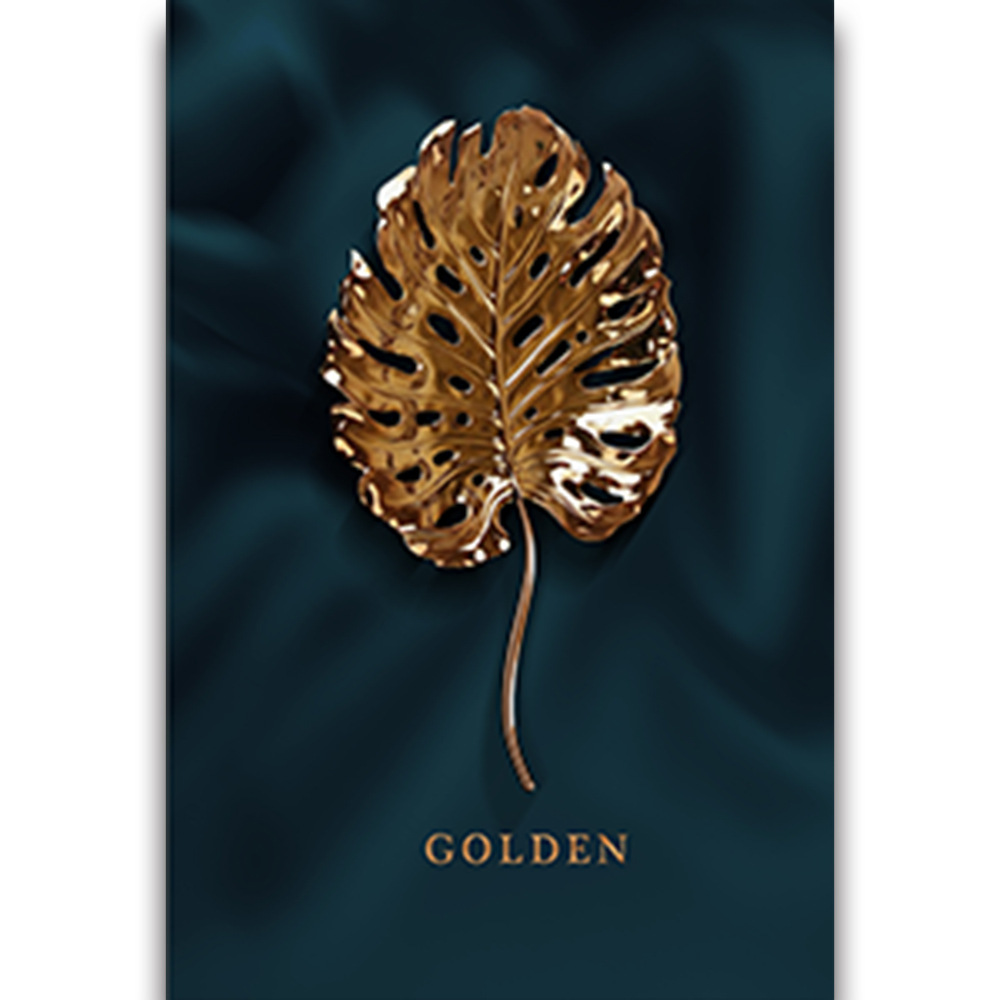 Picture of Source Factory Black Gold Leaves Living Room Hanging Painting Nordic Landscape Canvas Core Wholesale Abstract Restaurant Decorative Painting